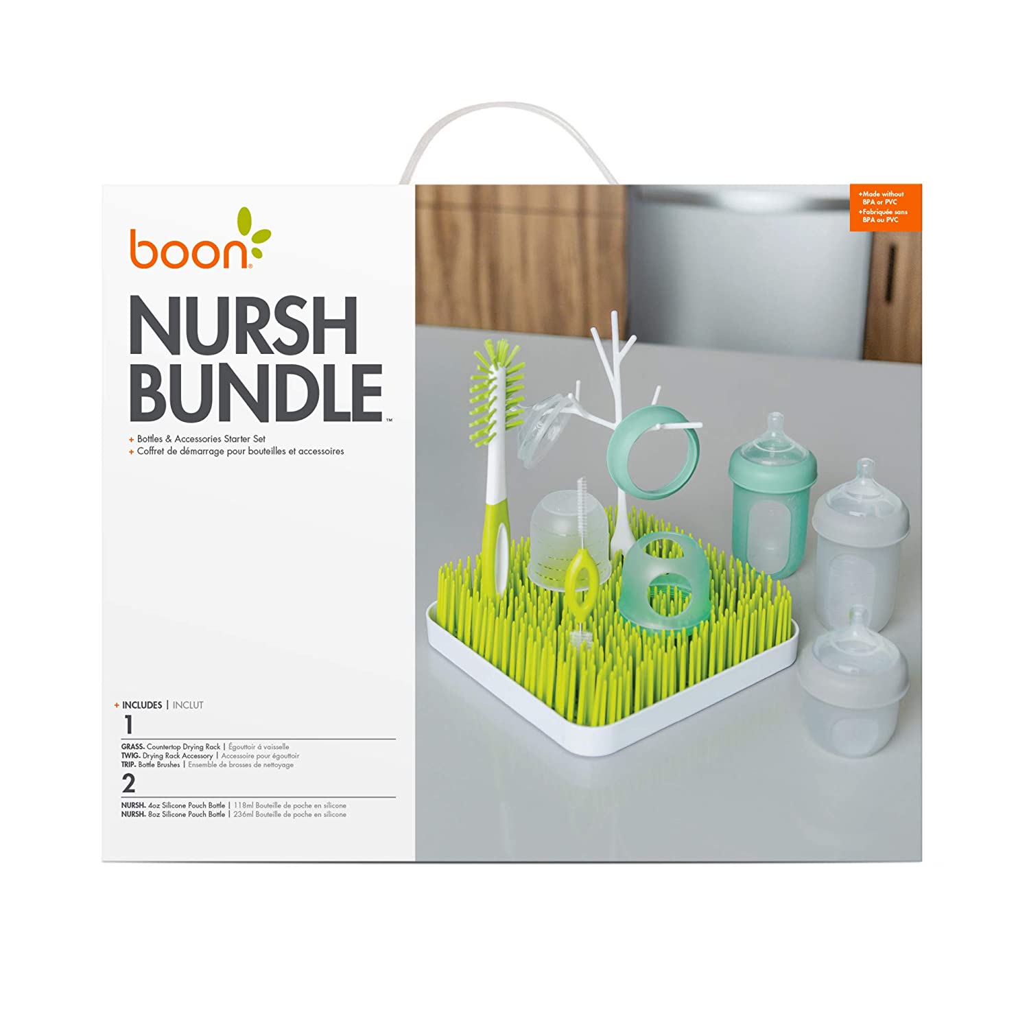 Boon Green Grass Countertop Drying Rack for Baby Bottle Feeding