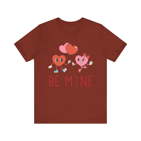 Buy rust Unisex Jersey Short Sleeve Be Mine Valentine&#39;s Day Tee