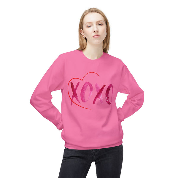 XOXO Heart Crewneck Sweatshirt - Soft Midweight Fleece for Cozy Days