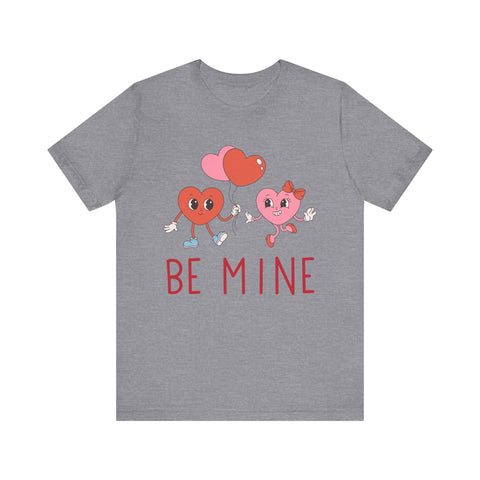 Buy heather-storm Unisex Jersey Short Sleeve Be Mine Valentine&#39;s Day Tee