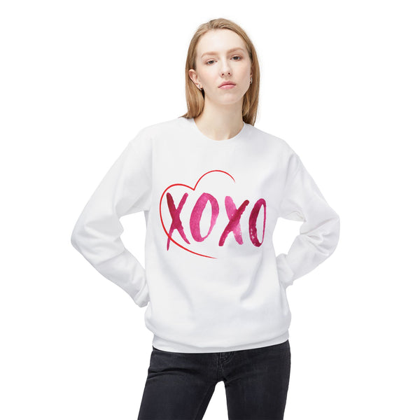 XOXO Heart Crewneck Sweatshirt - Soft Midweight Fleece for Cozy Days