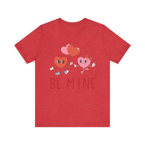 Buy heather-red Unisex Jersey Short Sleeve Be Mine Valentine&#39;s Day Tee