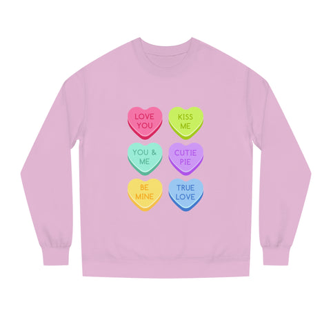 Buy light-pink Valentine&#39;s Love Heart Sweatshirt | Unisex Crew Neck for Couples