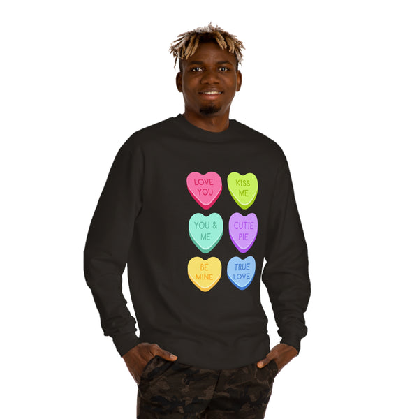 Valentine's Love Heart Sweatshirt | Unisex Crew Neck for Couples