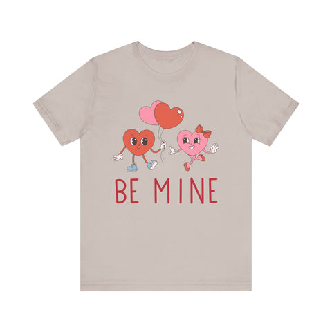 Buy heather-cool-grey Unisex Jersey Short Sleeve Be Mine Valentine&#39;s Day Tee