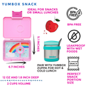 Pink snack box with rainbow insert