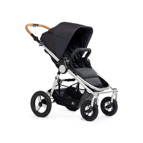 Era Stroller in Dusk with cork handlebar and silver frame