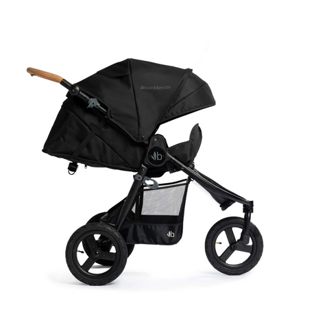 Indie Stroller in all black with cork handlebar