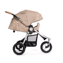 Indie Stroller in Sand with Silver frame and cork handlebar1