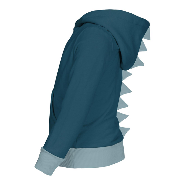 Fleece Kangaroo Pocket Pullover with Dino Spikes | Peacock with Stormy Sea