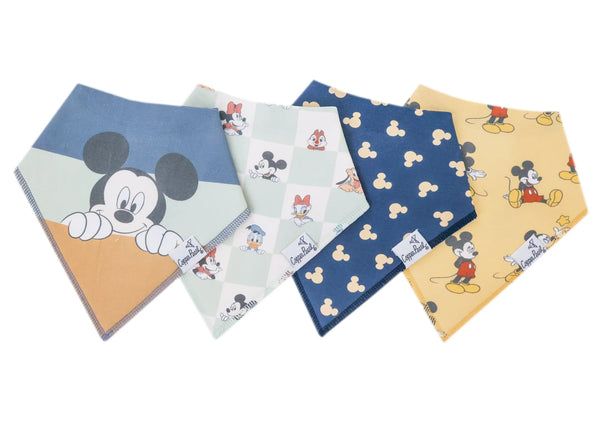 Copper Pearl | Modern Bandana Bibs 4 Pack ~ Mickey Mouse & Friends