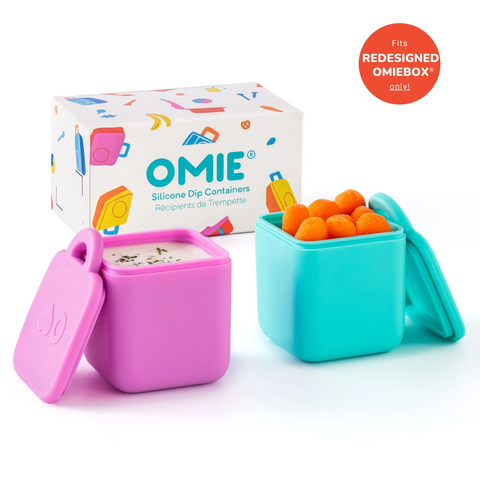 OmieDip Silicone Containers ~ Pink/Teal