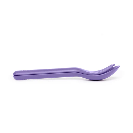 purple fork and spoon