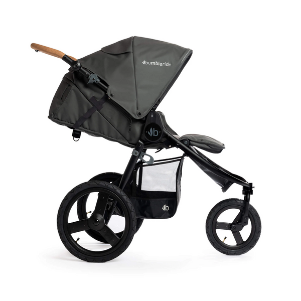 Speed Stroller in Storm Gray with black frame and cork handlebar