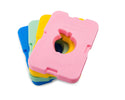 4 plastic icepacks: Pink, Yellow, Green, Blue