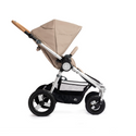 Era Stroller in Sand with silver frame and cork handlebar