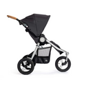 Indie stroller in dusk with silver frame and cork handlebar