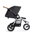 Indie stroller in dusk with silver frame and cork handlebar