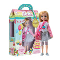 doll is dressed in a cupcake-print t-shirt, silver tutu, grey and pink leggings, silver trainers, and carries a sparkly deep pink bag. She also comes with 3 mini cards: an invitation, birthday, and thank you card.