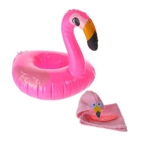 Infatable Flamingo and towel