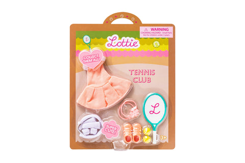 Peach color Tennis outfit with racket, shoes, balls, and towels