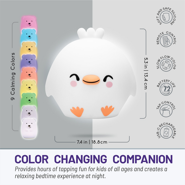 Lumipet Chick showcasing the 9 calming colors